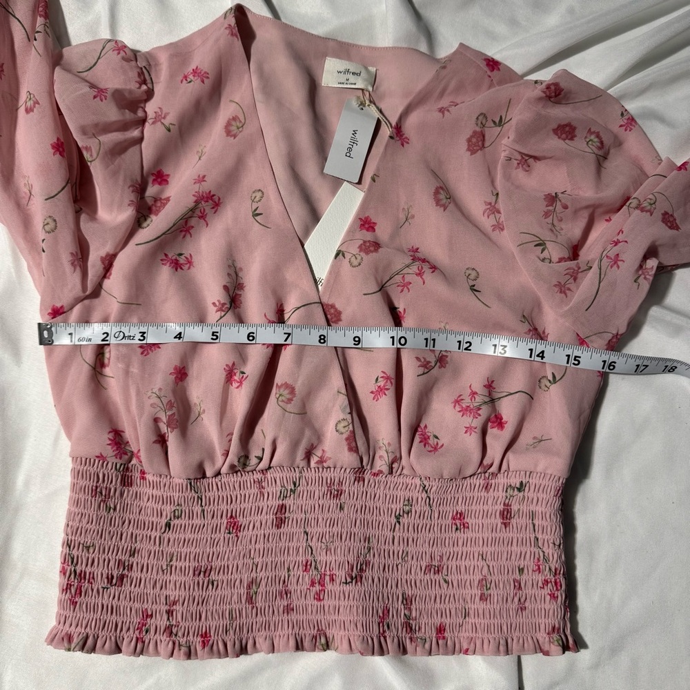 Wilfred Wistful Top Floral Smocked – Size Medium Romantic Flirty Feminine NWT - Picture 8 of 10